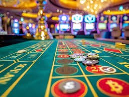 Live dealer blackjack table with professional dealer and multi-camera feed display